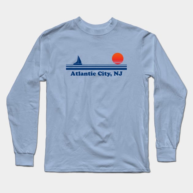 Atlantic City, NJ - Sailboat Sunrise Long Sleeve T-Shirt by GloopTrekker